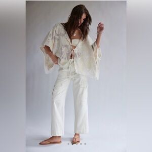 Free People - We The Free Park Ave Pull On Cargo Pants - Ivory - Size Large